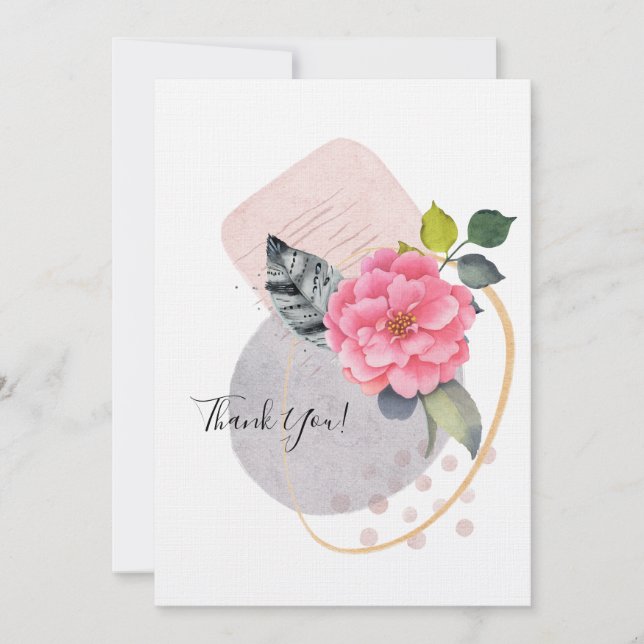 Invitación ¡Gracias! Collage Floral (Anverso)