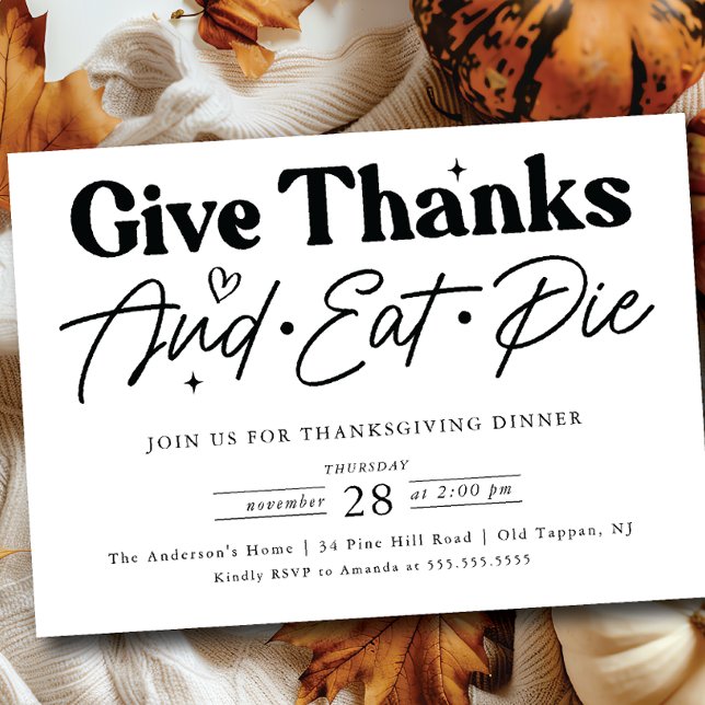 Invitación Gracias Comer Acción de Gracias (Subido por el creador)