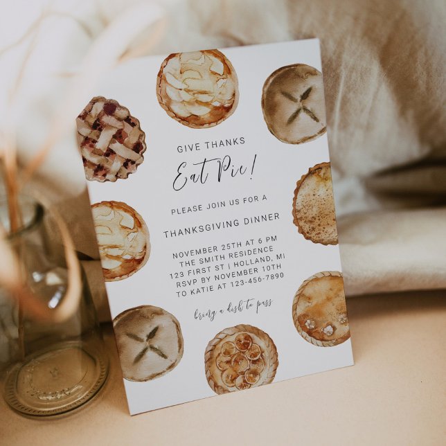 Invitación Gracias Comer Pie Día De Acción De Gracias Invitac (Subido por el creador)