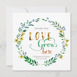 Invitación Gracias Corona Floral Acuarela