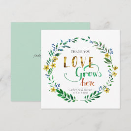 Invitación Gracias Corona Floral Acuarela