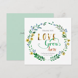 Invitación Gracias Corona Floral Acuarela
