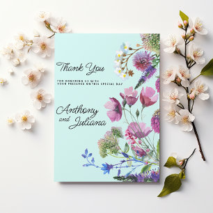 Invitación Gracias de Verano de Flor Silvestre Rosa Púrpura T