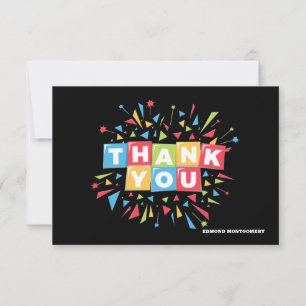 Invitación Gracias (Elige Color De Fondo) Notecard