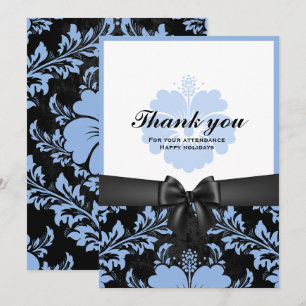 Invitación Gracias feliz fiesta azul floral