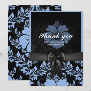 Invitación Gracias feliz fiesta negro arco, azul