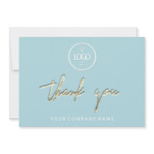 Gracias Golden Script Business Logo Aqua