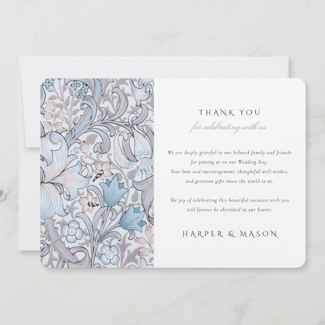 Invitación Gracias Lily Golden Classic Pastel Morris (Anverso)