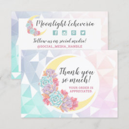 Invitación Gracias Moon & Succulent Pastel Mystic Boho Card