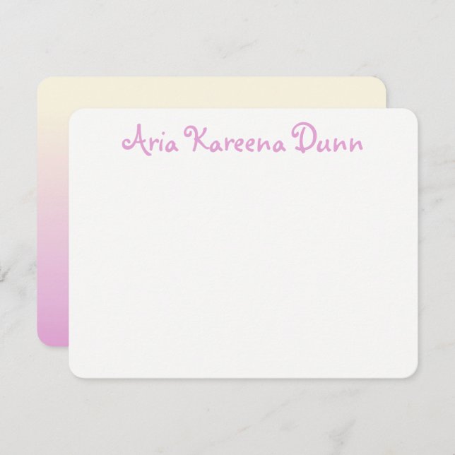 Invitación Gracias Notas Beige y Ombre Rosa (Anverso / Reverso)