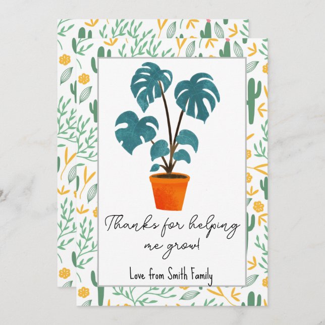 Invitación Gracias por ayudarme a cultivar el bono del titula (Anverso / Reverso)