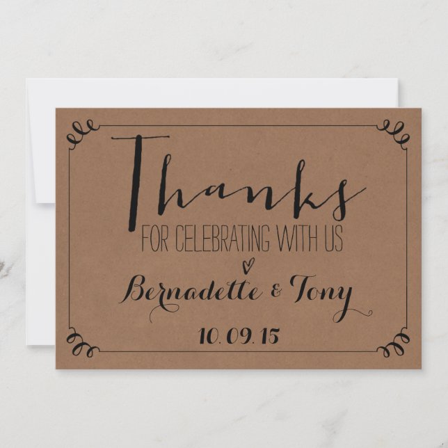 Invitación ¡Gracias Por Celebrarnos Con Nosotros! Boda Gracia (Anverso)