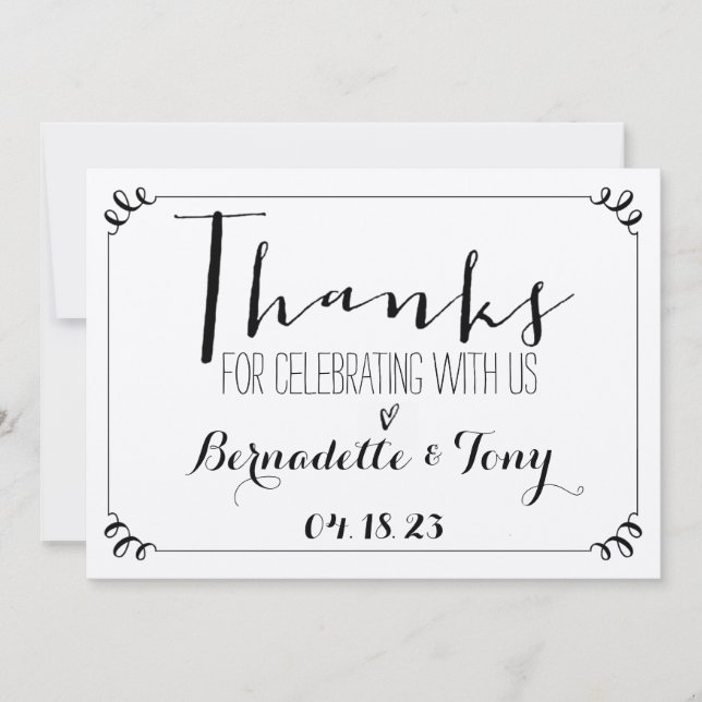 Invitación ¡Gracias Por Celebrarnos Con Nosotros! Boda Gracia (Anverso)