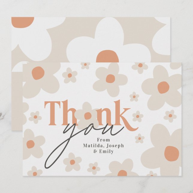 Invitación Gracias por el cumpleaños natural de daisy terraco (Anverso / Reverso)