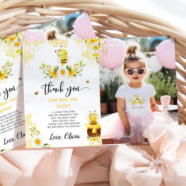 Invitación Gracias por estar aquí foto del día de las abejas  (Subido por el creador)