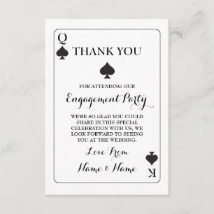 Invitación Gracias por jugar a las cartas Rey Reina As de esp