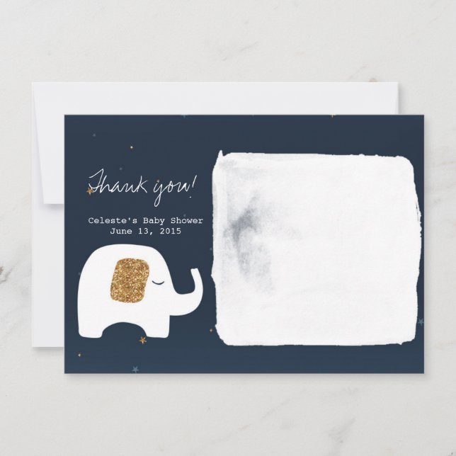 Invitación Gracias por la Baby Shower de Twinkle Little Star  (Anverso)