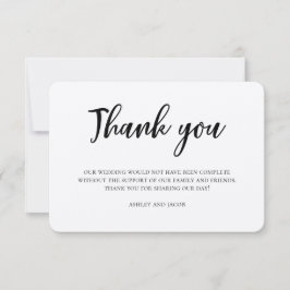 Invitación Gracias por la boda rústica. Nota moderna de campo