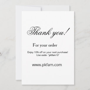 Invitación Gracias por la compra detalle de negocio familiar