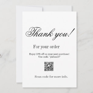 Invitación Gracias por la compra detalle de negocio familiar 