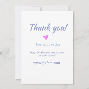 Invitación Gracias por la compra detalle de negocio familiar