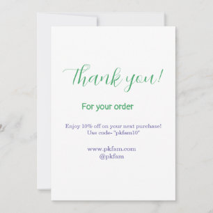 Invitación Gracias por la compra negocio familiar social azul