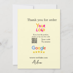 Invitación Gracias por la reseña de Google escanea QR negocio