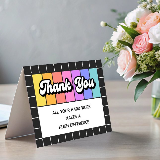 Invitación Gracias por retro a tu trabajo duro (Retro Your HardWork Makes Huge Difference ThankYou Card)