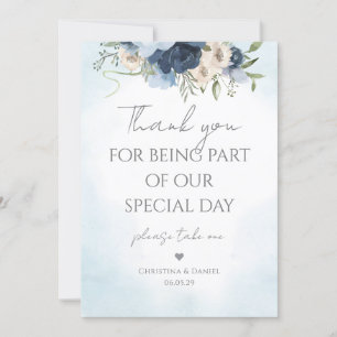 Invitación Gracias por ser parte de nuestro día Floral Azul