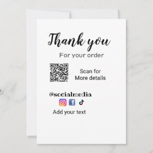 Invitación Gracias por tu pedido añadir q r detalles de conta