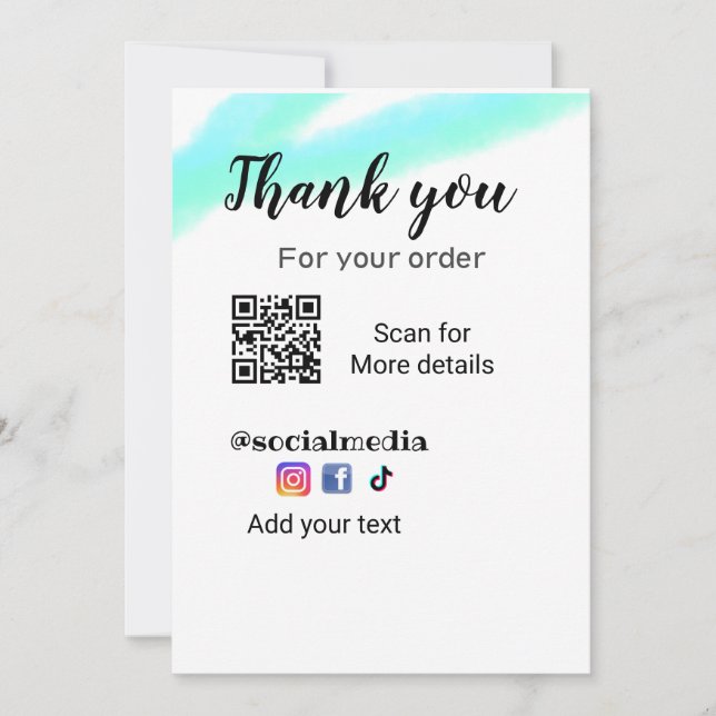 Invitación Gracias por tu pedido añadir q r detalles de conta (Anverso)