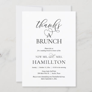Invitación Gracias por un Brunch, Fiesta de Elopement después