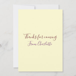 Invitación gracias por venir agregar nombre mensaje de texto