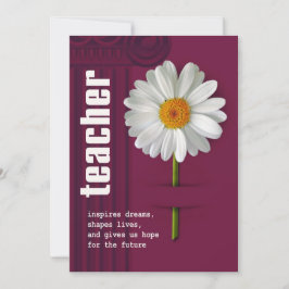 Invitación Gracias, Profesor. Daisy Design Personalizado Card