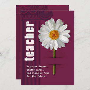 Invitación Gracias, Profesor. Daisy Design Personalizado Card