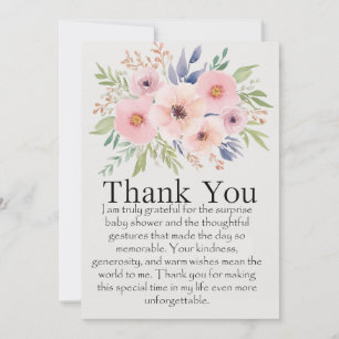 Invitación Gracias sinceramente por la sorpresiva ducha de be