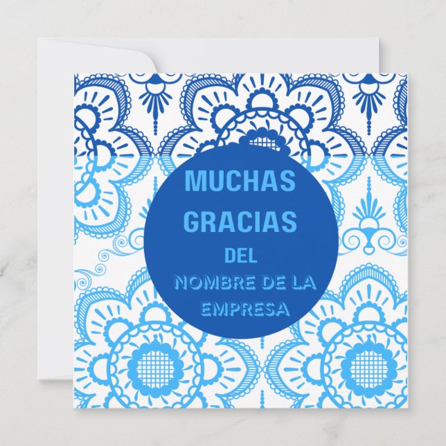 Invitación "Gracias" tarjeta(o invitación)"Muchas gracias"- (Anverso)