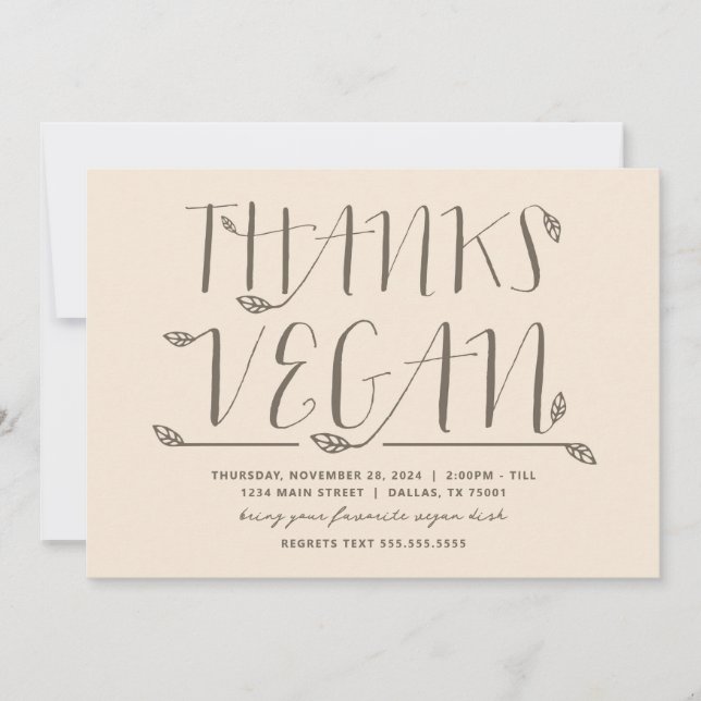 Invitación Gracias Vegan (Anverso)