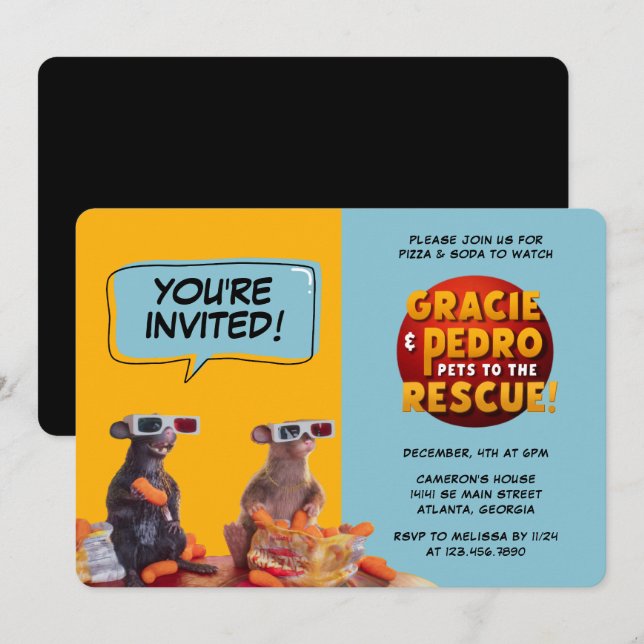Invitación Gracie & Pedro Watch Fiesta (Anverso / Reverso)
