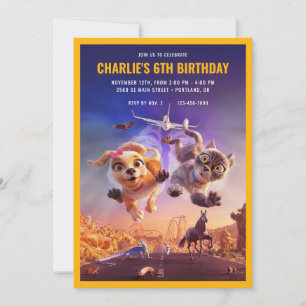 Invitación Gracie y Pedro: Mascotas al cumpleaños de rescate