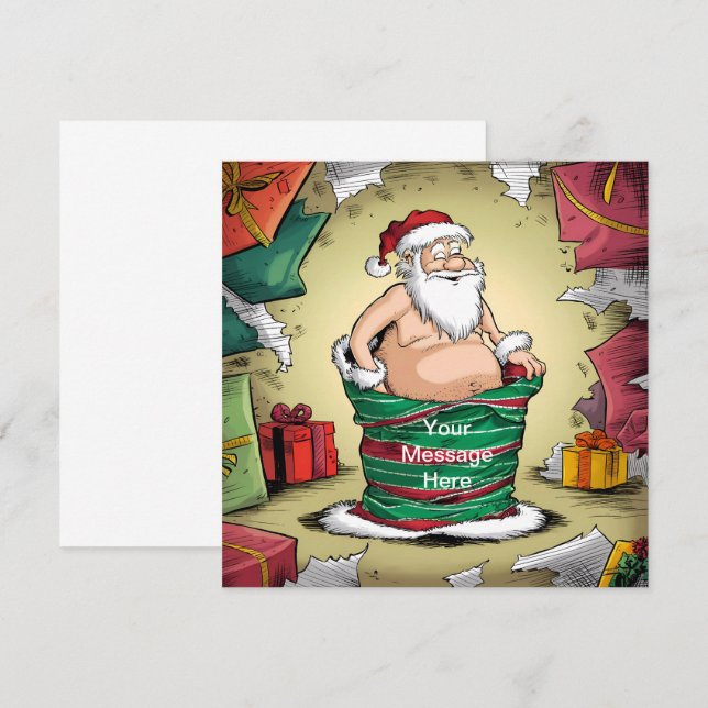 Invitación Graciosa colección de Navidades sucios de Santa (Anverso / Reverso)