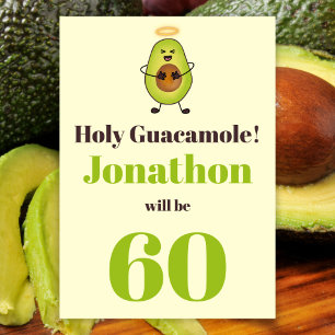 Invitación Graciosa fiesta de cumpleaños 60 de Guacamole