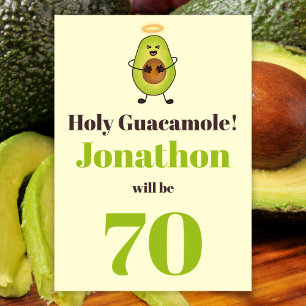 Invitación Graciosa fiesta de cumpleaños 70 de Guacamole