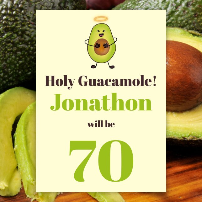 Invitación Graciosa fiesta de cumpleaños 70 de Guacamole (Subido por el creador)