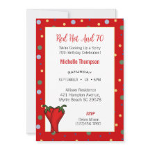 Graciosa fiesta de cumpleaños 70 Red Hot Pepper