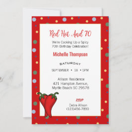 Invitación Graciosa fiesta de cumpleaños 70 Red Hot Pepper