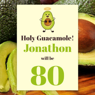 Invitación Graciosa fiesta de cumpleaños 80 de Guacamole