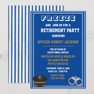 Invitación Graciosa jubilación policial