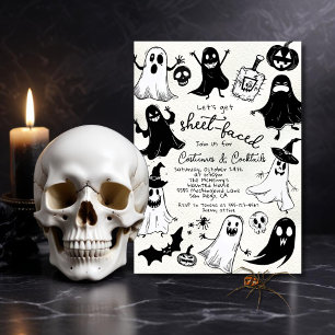 Invitación Graciosa mano atrajo fiesta de Halloween