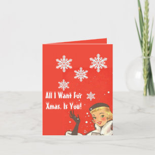 Invitación Graciosa Navidad retro vintage.